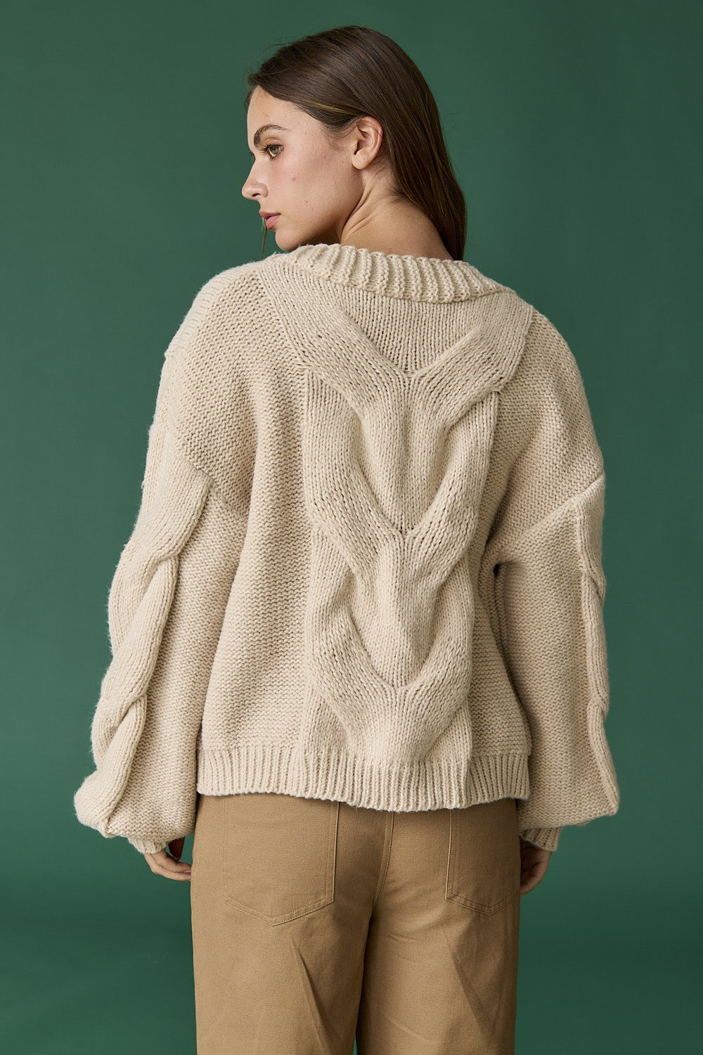 millie cableknit cardigan