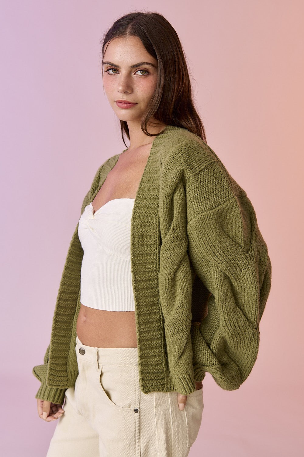 millie cableknit cardigan