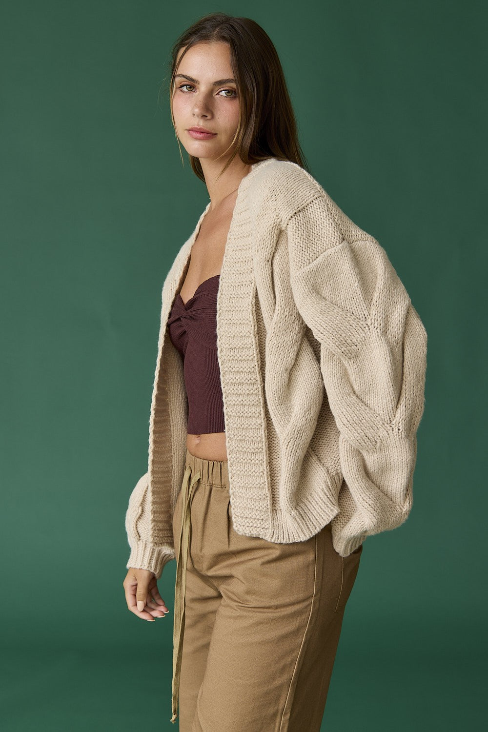 millie cableknit cardigan