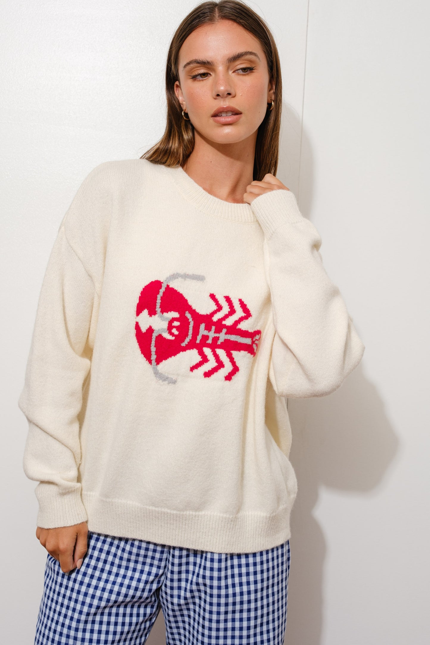 lobster knit pullover