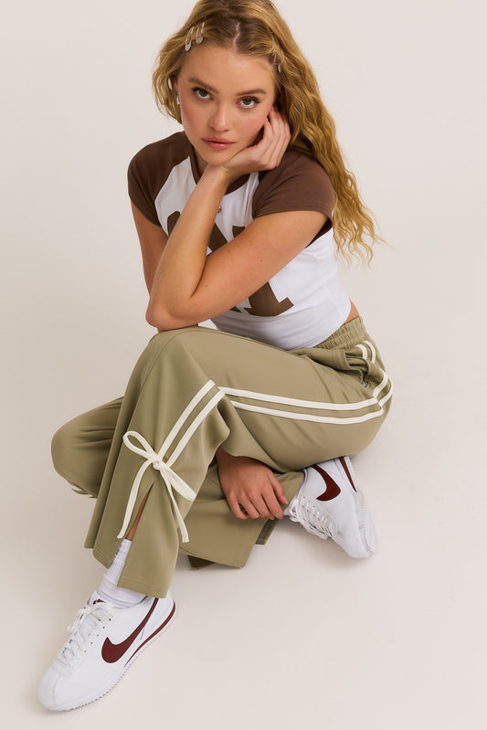 bow detail track pants