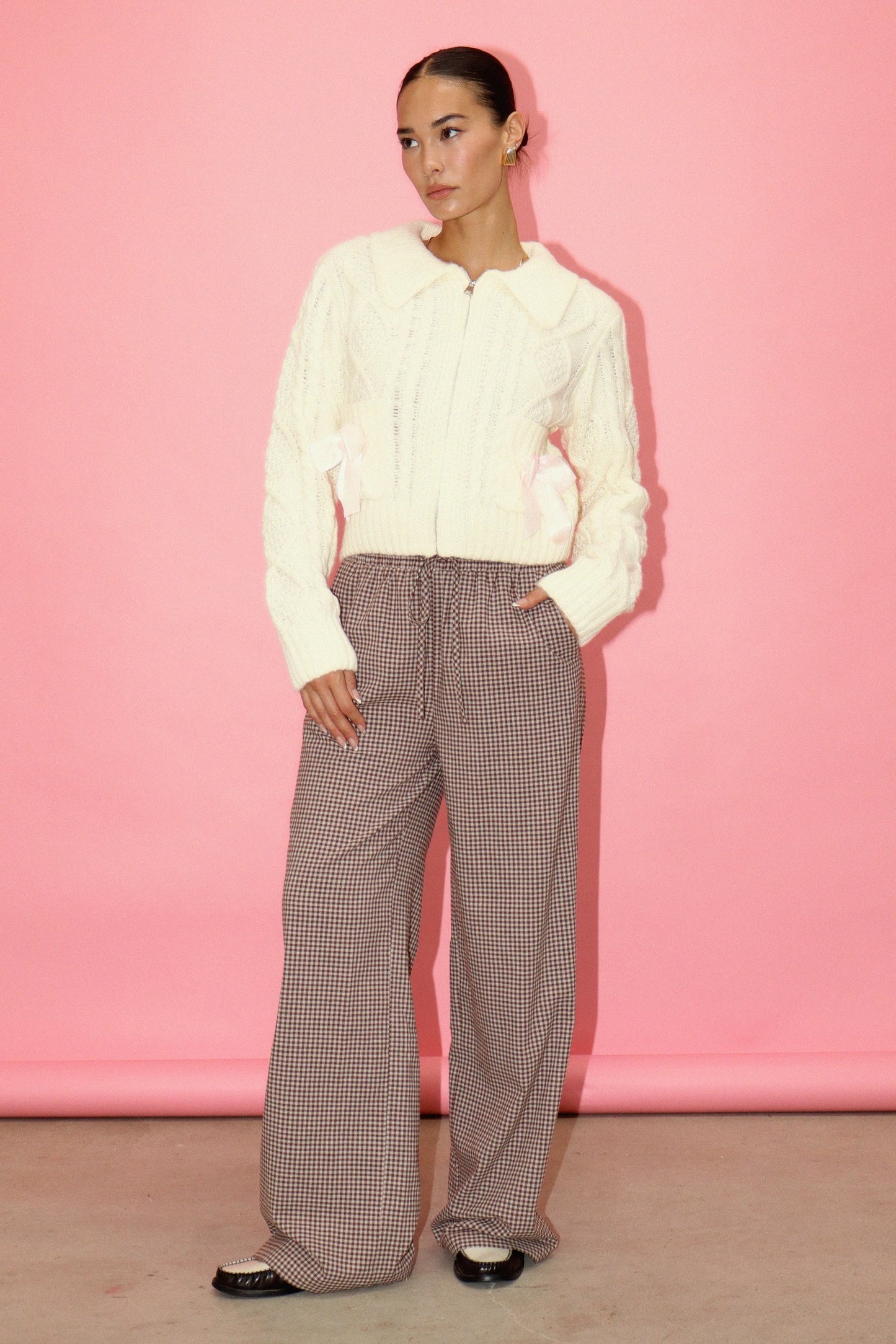 gingham easy pant