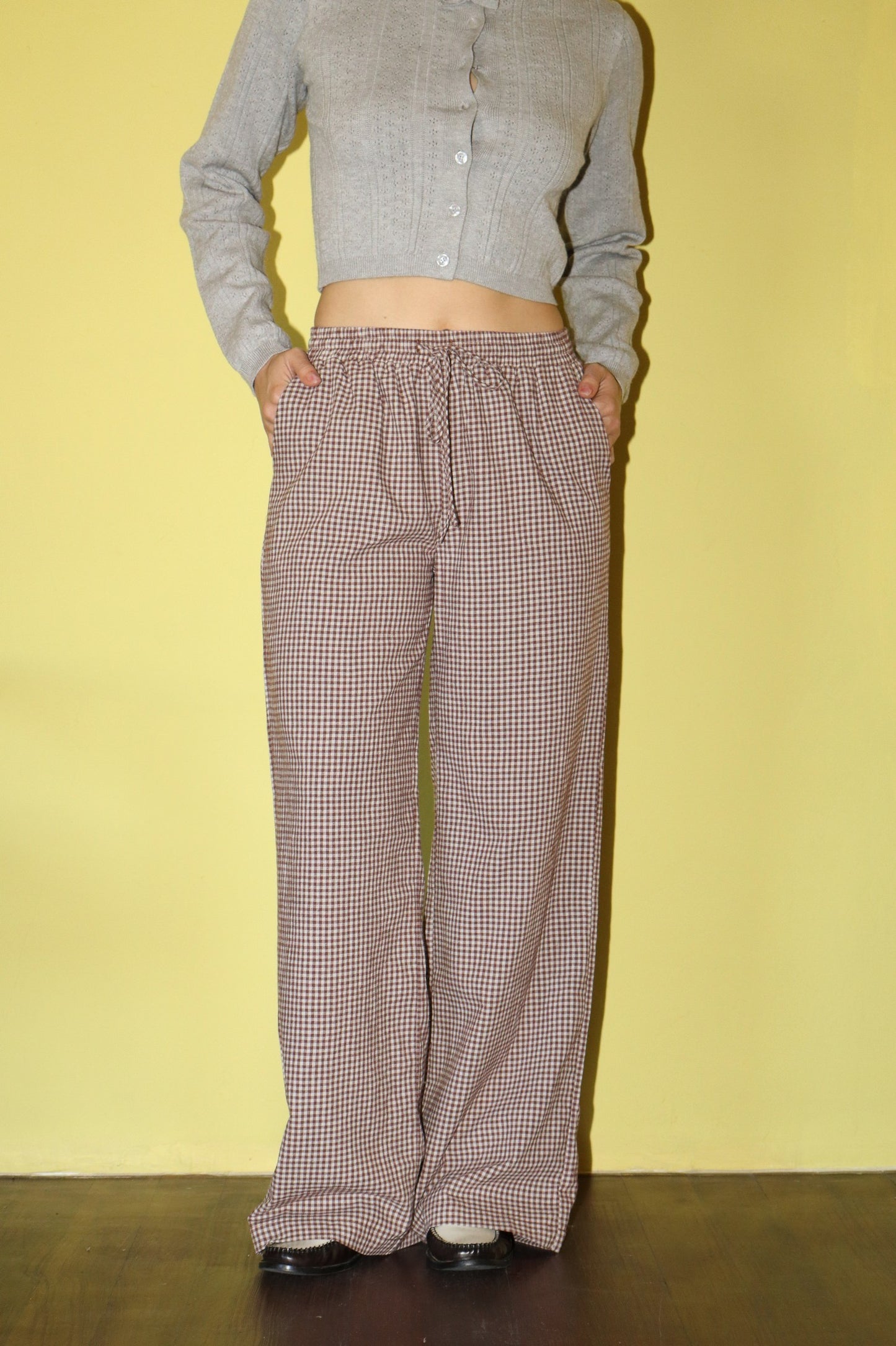 gingham easy pant