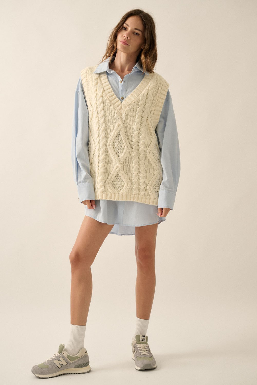 cable knit sweater vest