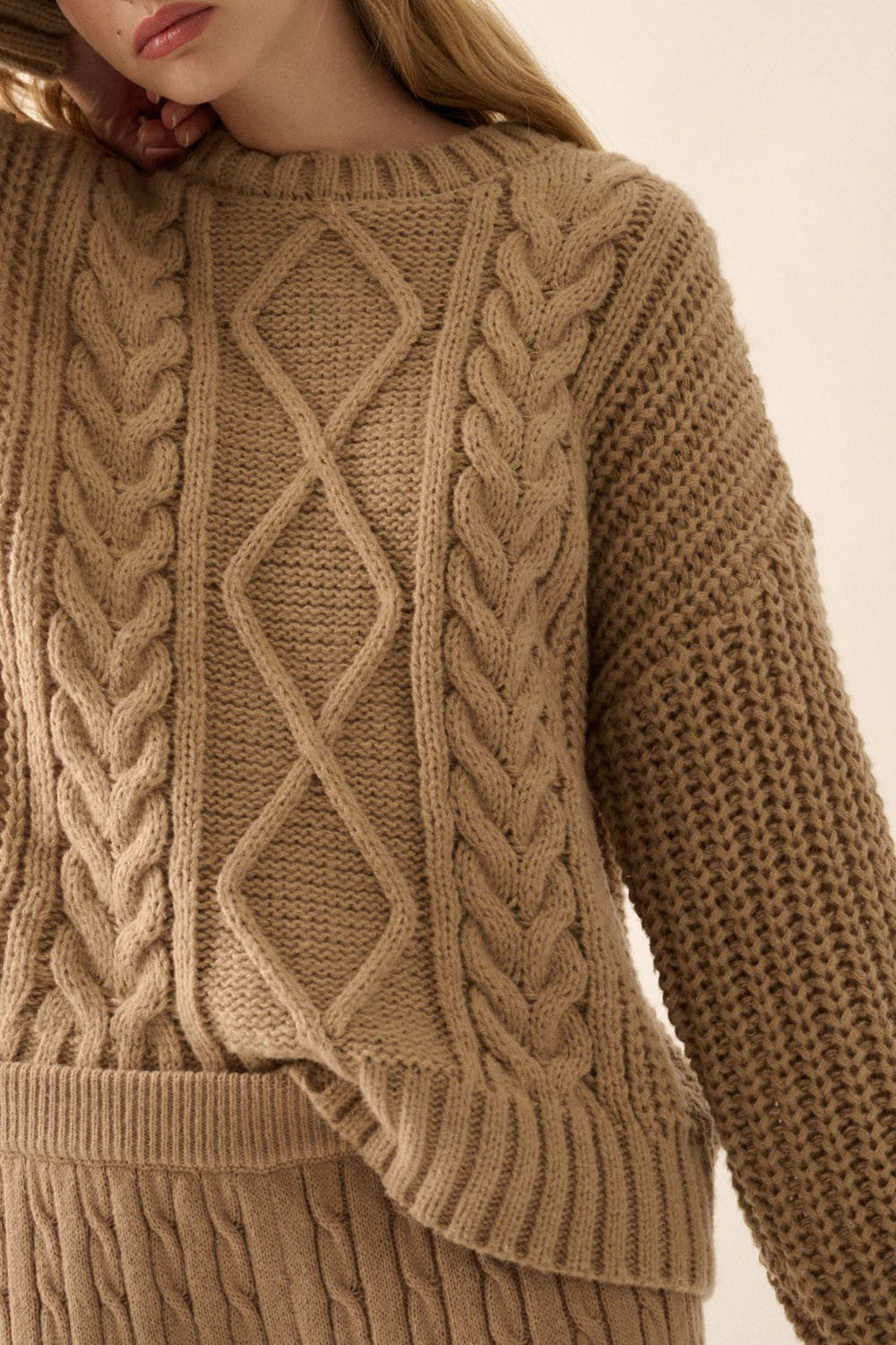 chunky cable knit sweater