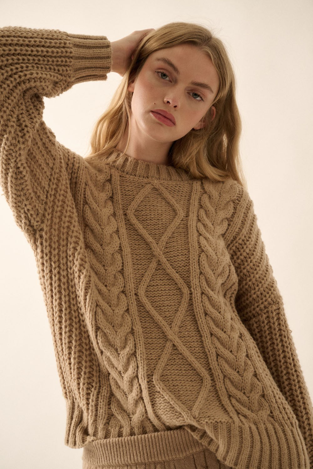 chunky cable knit sweater