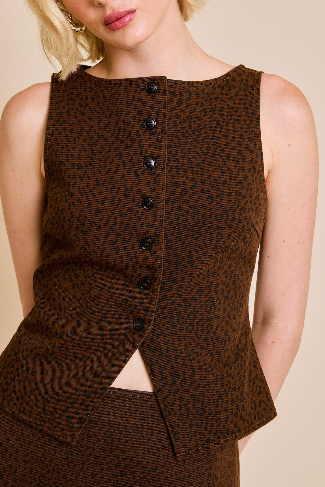 leopard print vest