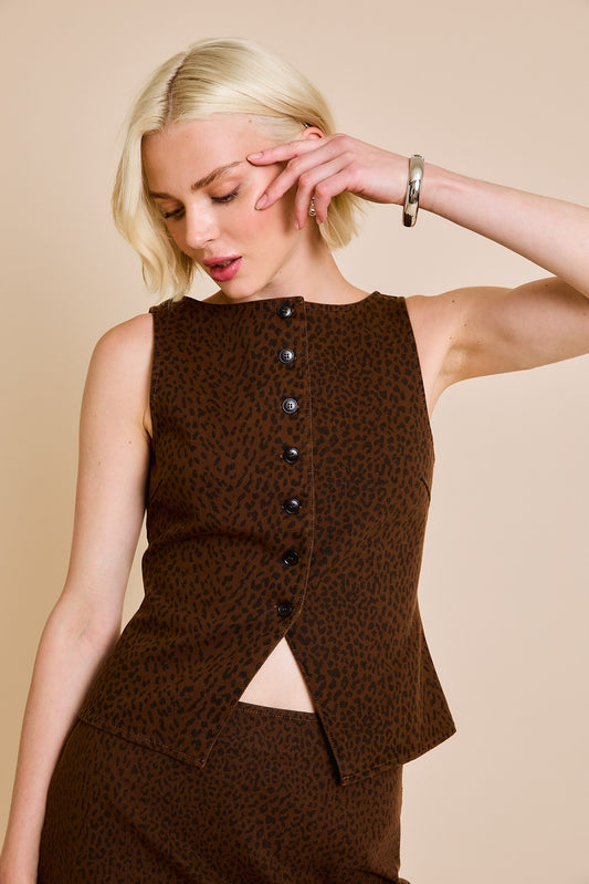 leopard print vest