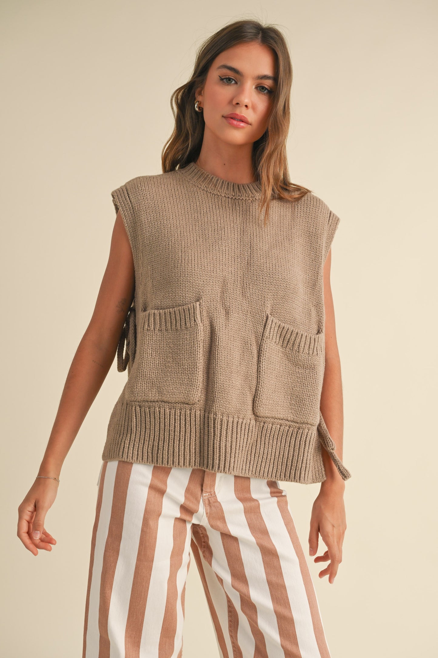 side tie sweater vest