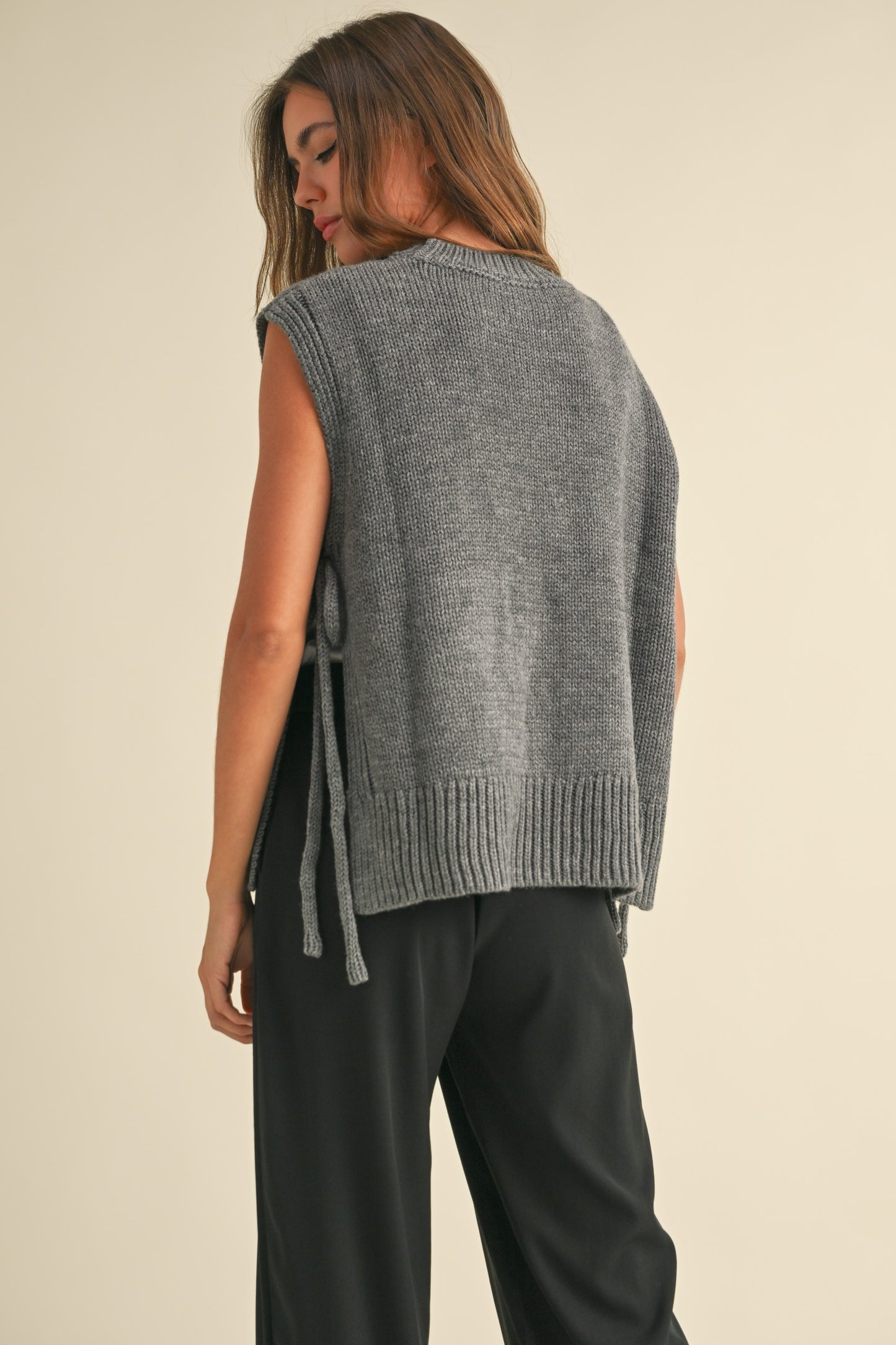 side tie sweater vest