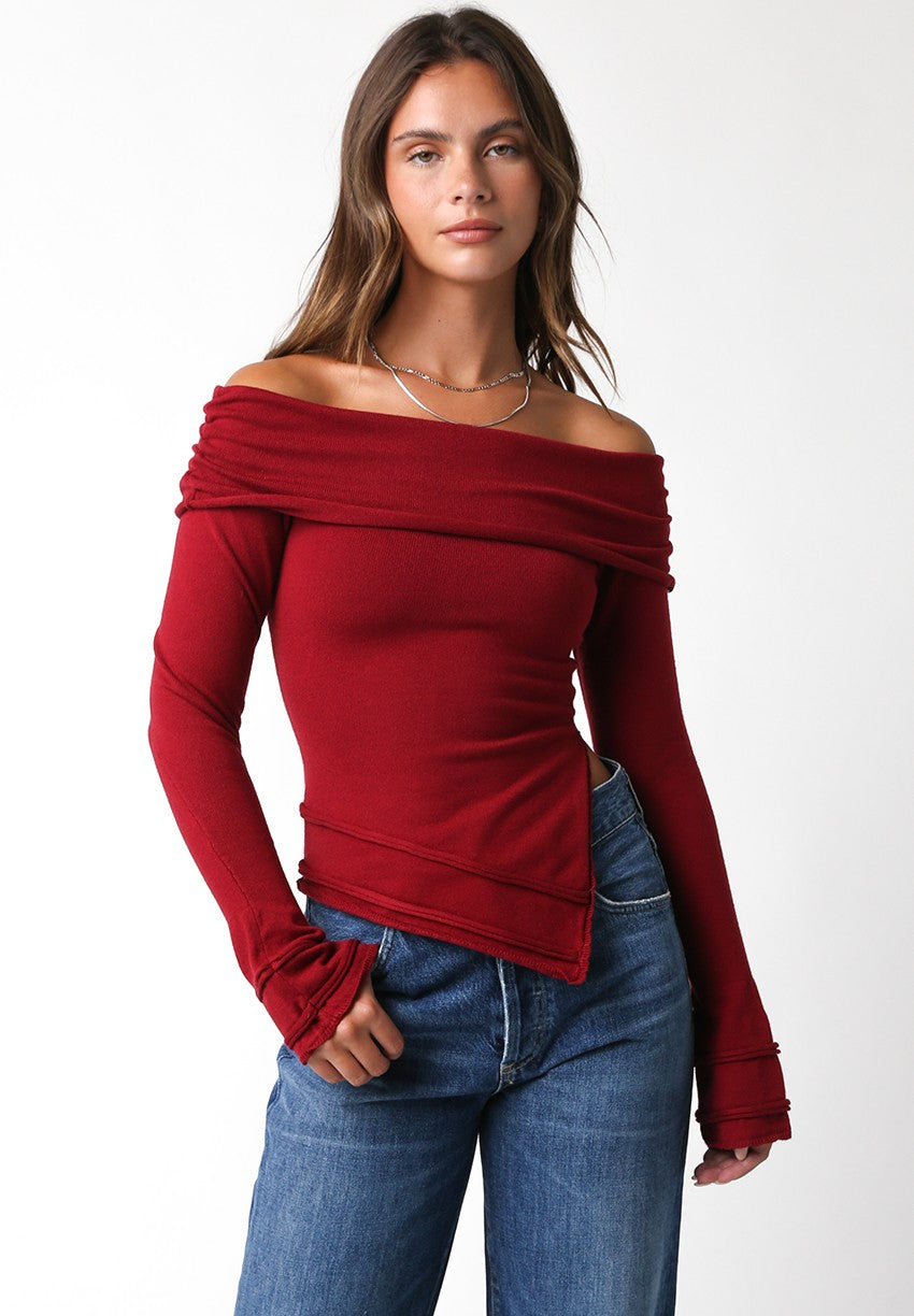 asymmetrical sweater top