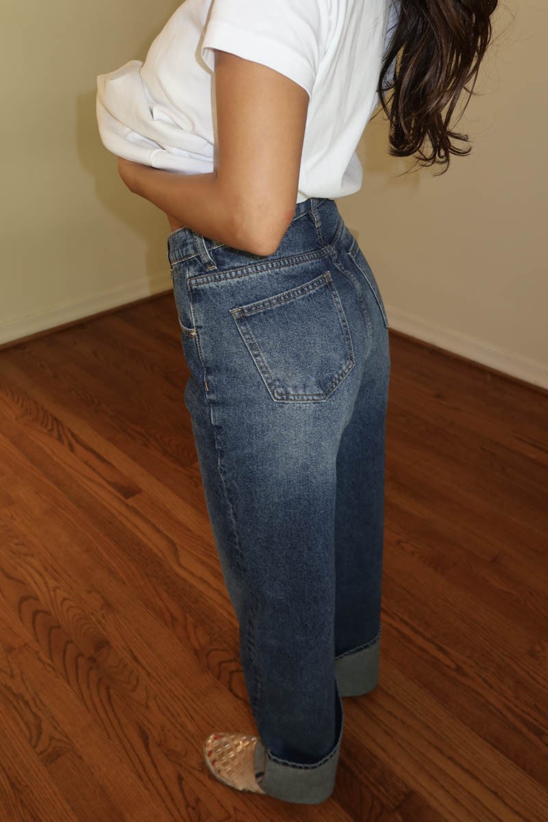 cuff hem jeans