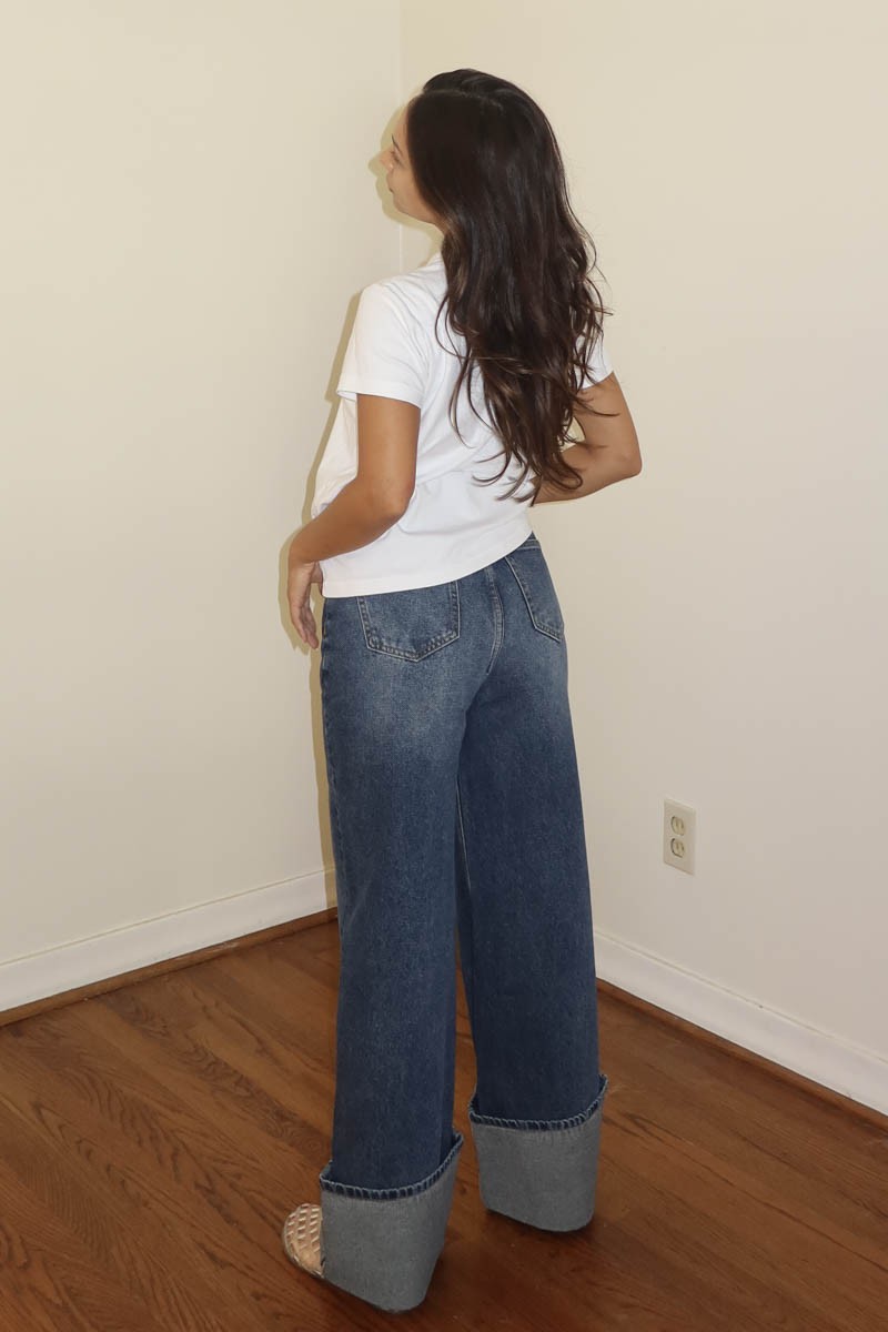 cuff hem jeans