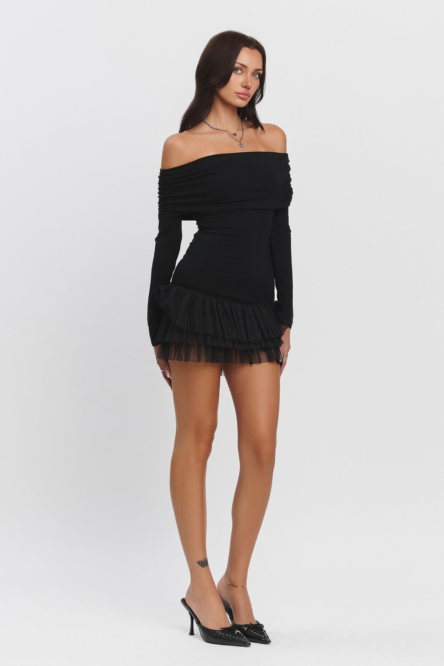 ruffle me up mini dress