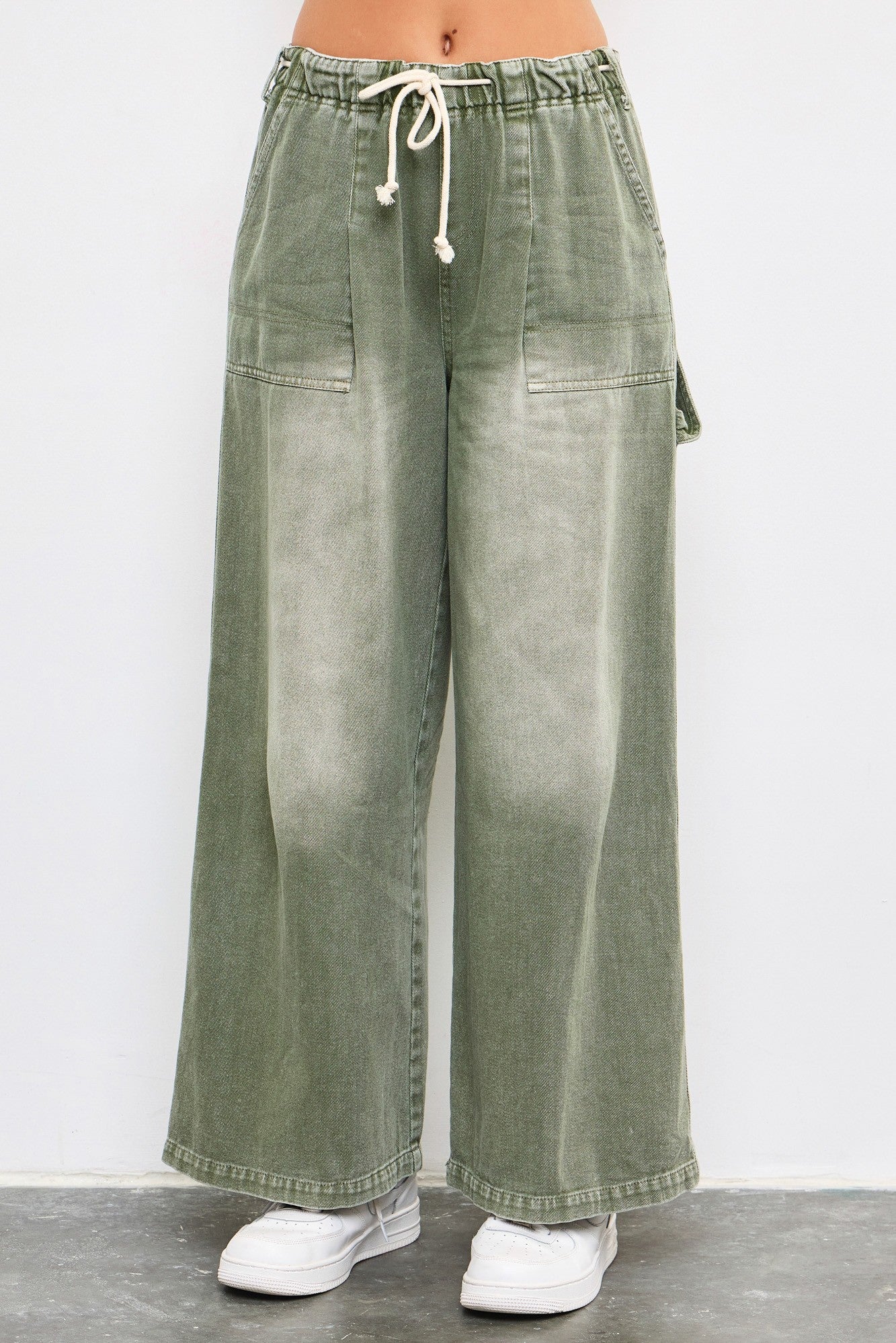 wide leg denim pants