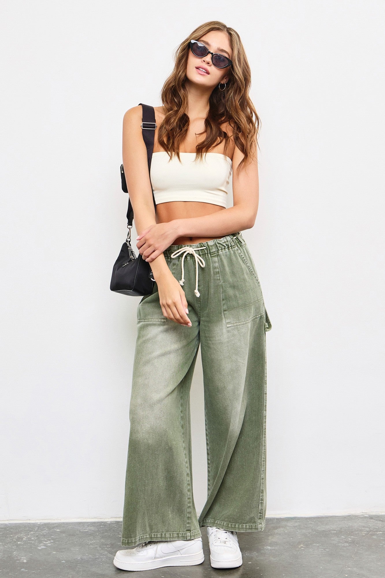 wide leg denim pants