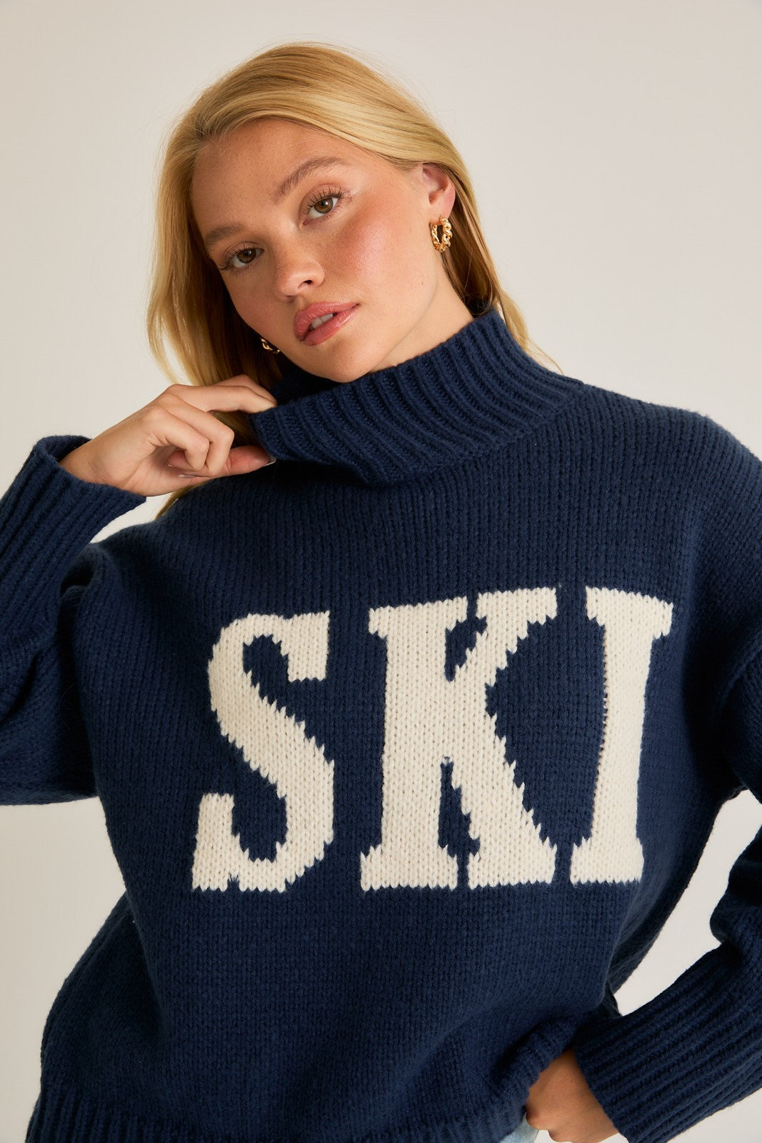 ski mock neck sweater