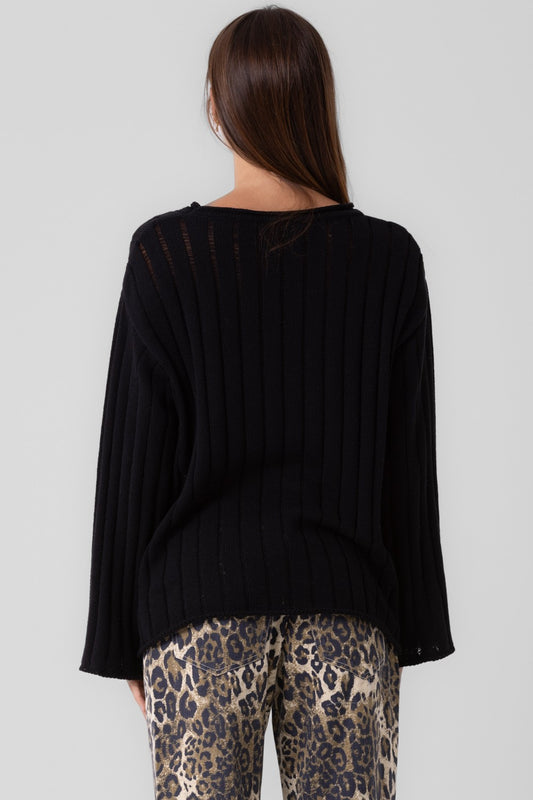 oversized open knit sweater