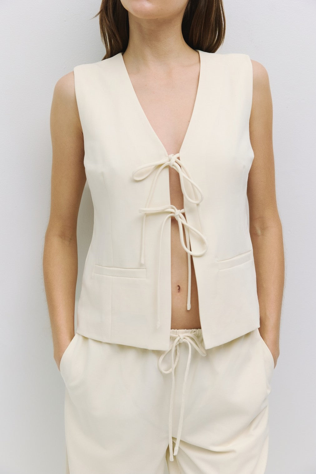 vera tie front vest