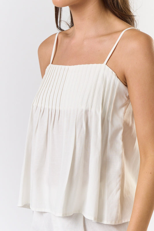 pleated tank top