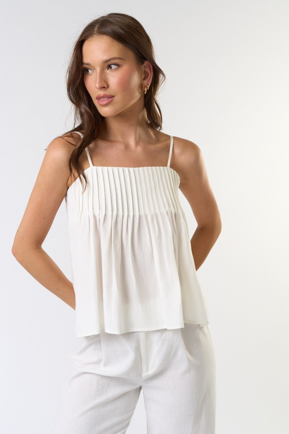 pleated tank top