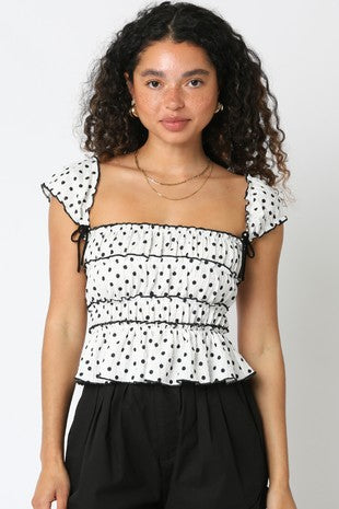 lucy ruffled top