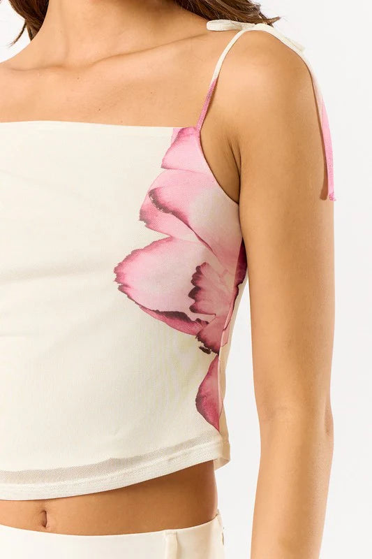 floral asymmetrical top