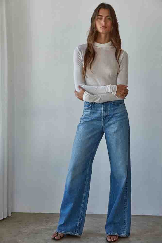 sheer turtleneck top