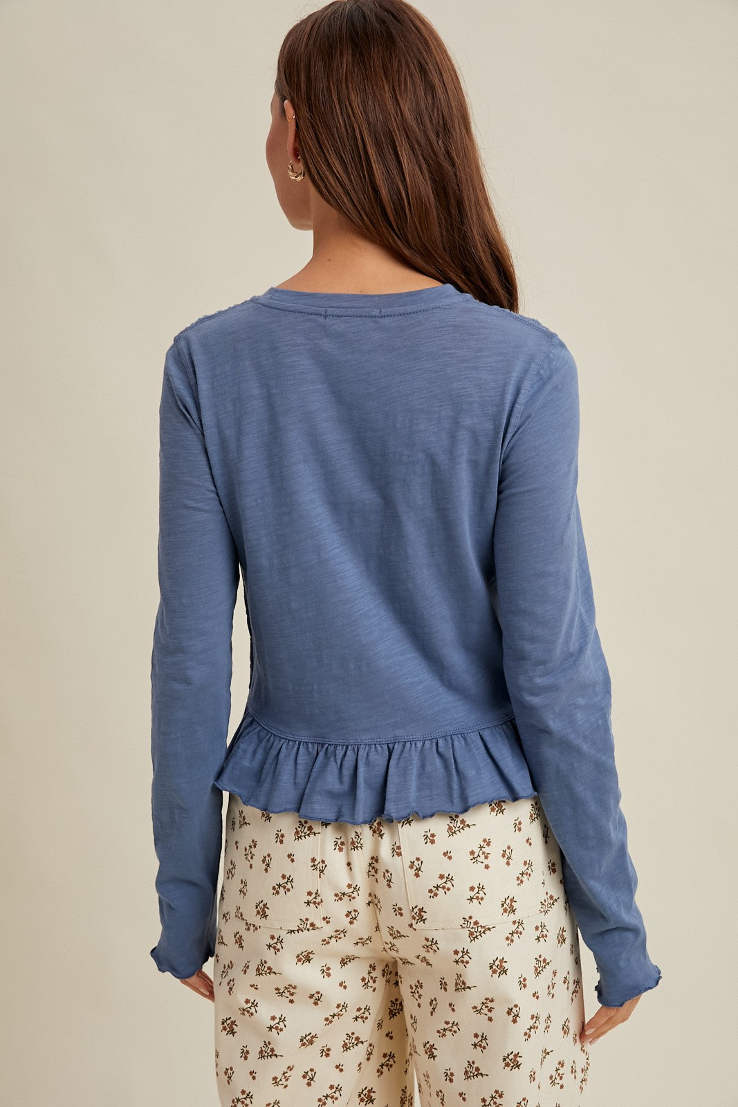 slub long sleeve top