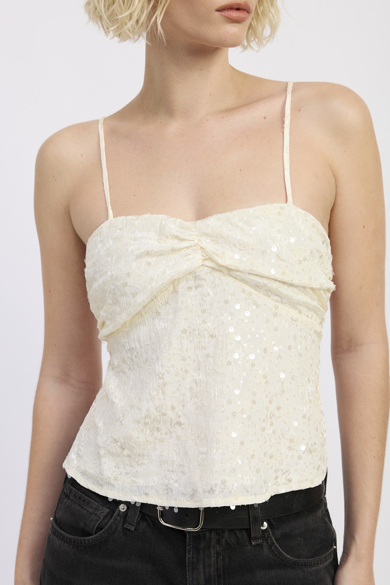 cierra sequin top