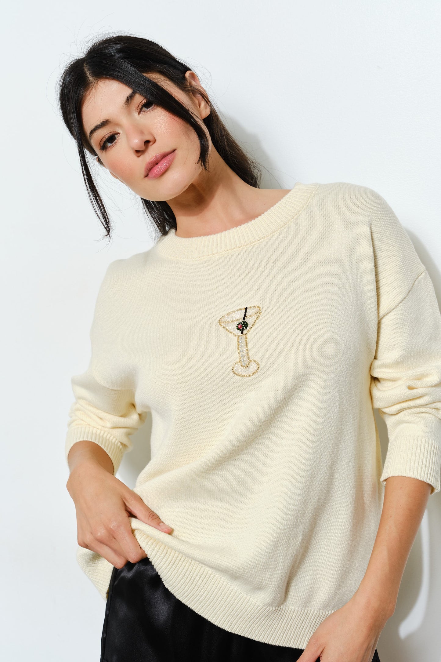 martini beaded sweater