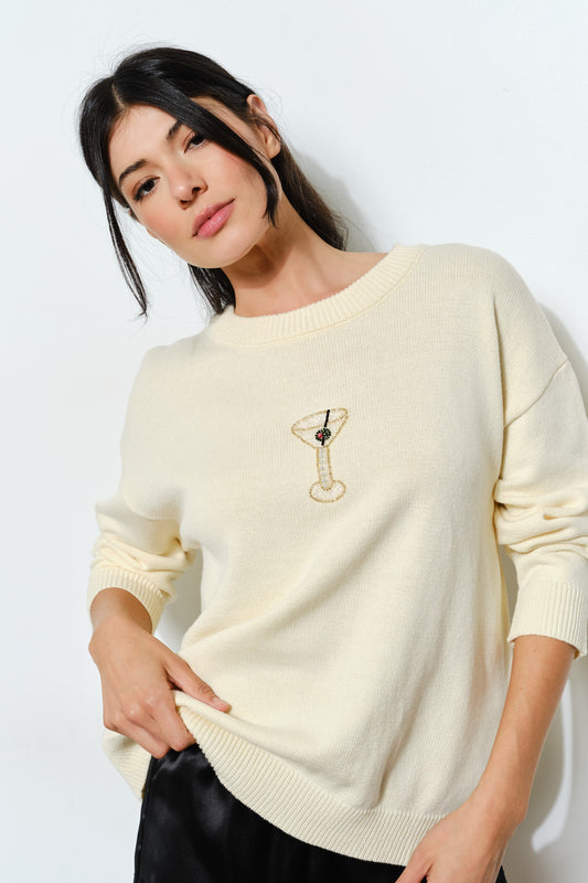 martini beaded sweater