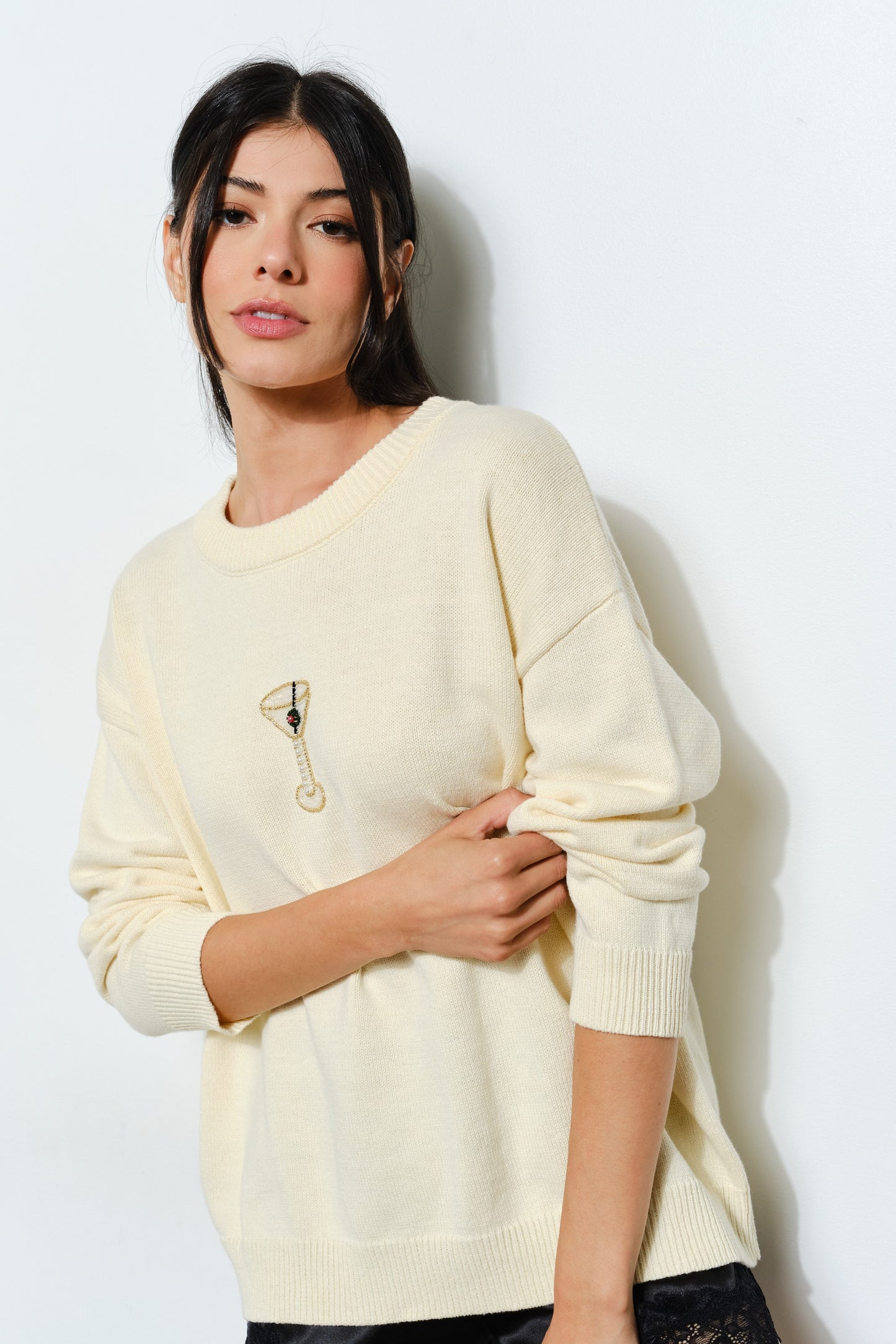 martini beaded sweater