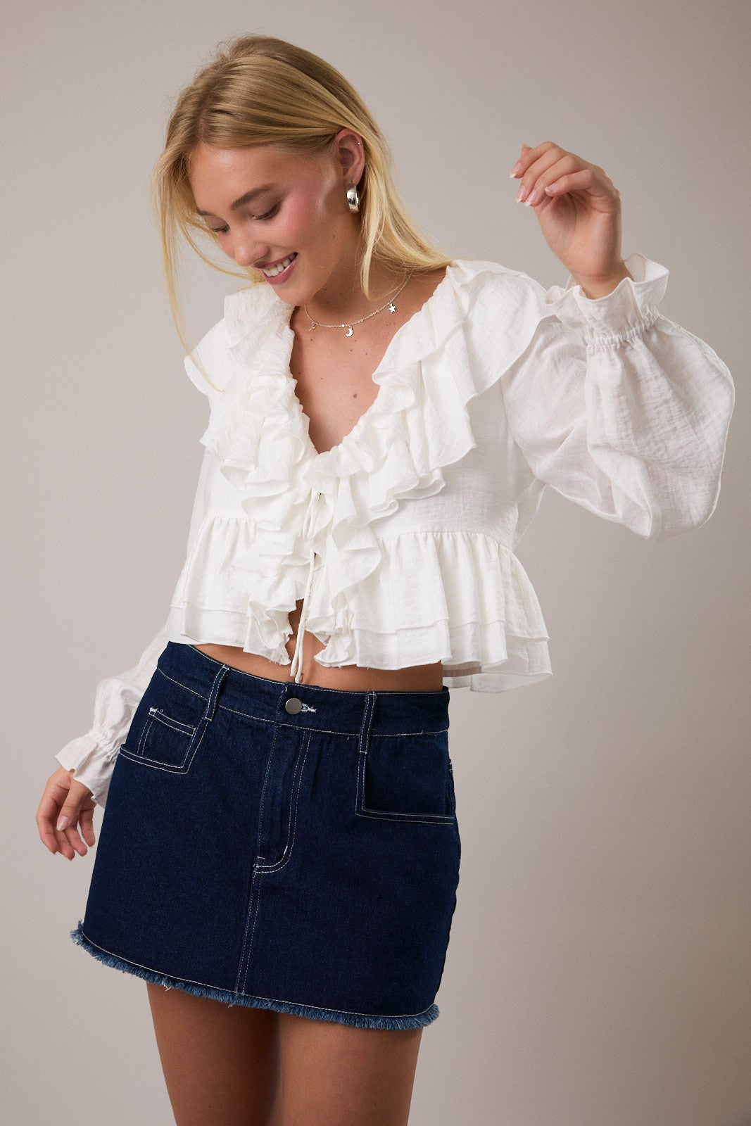 ruffled up top