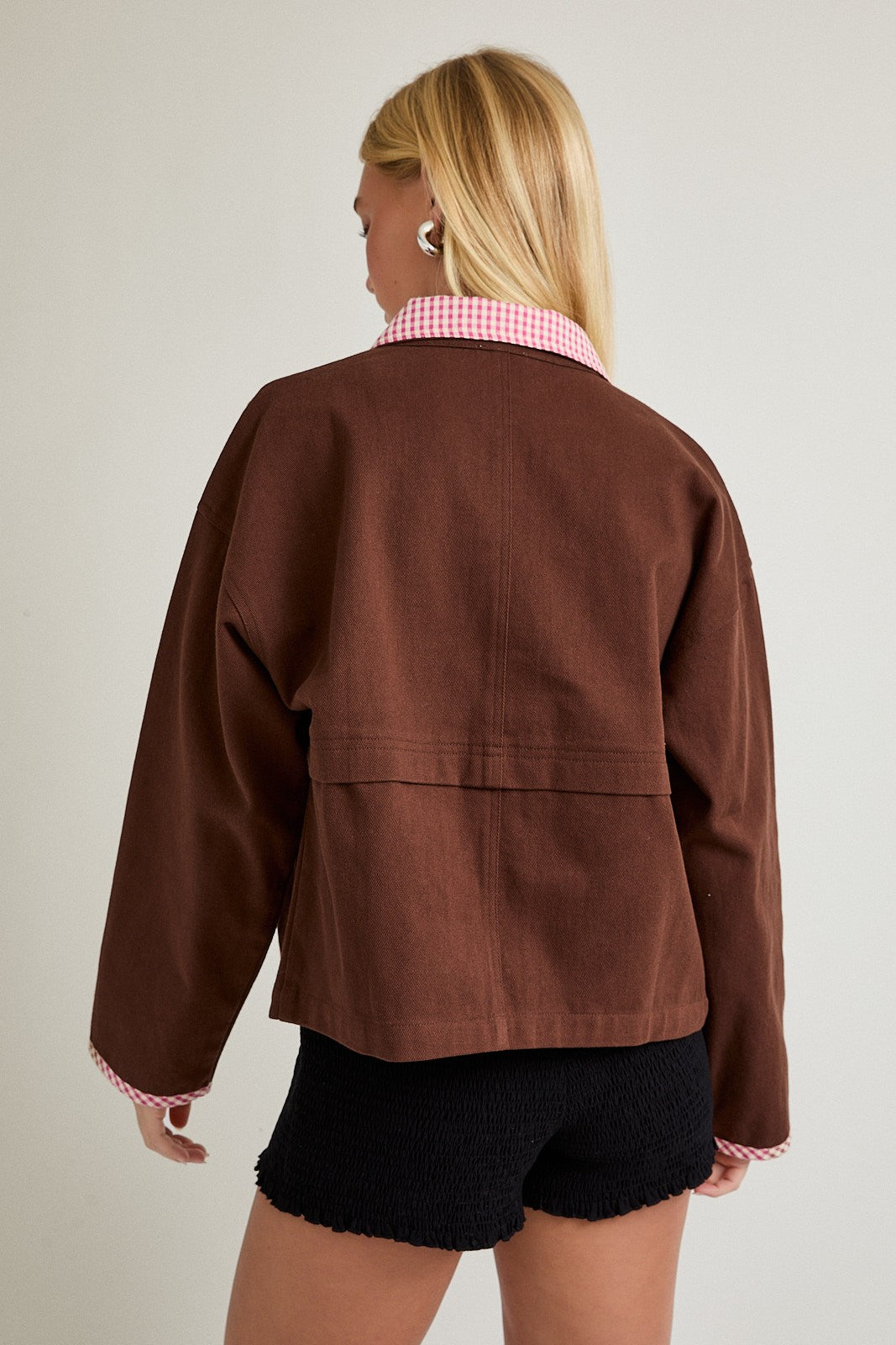 gingham contrast jacket