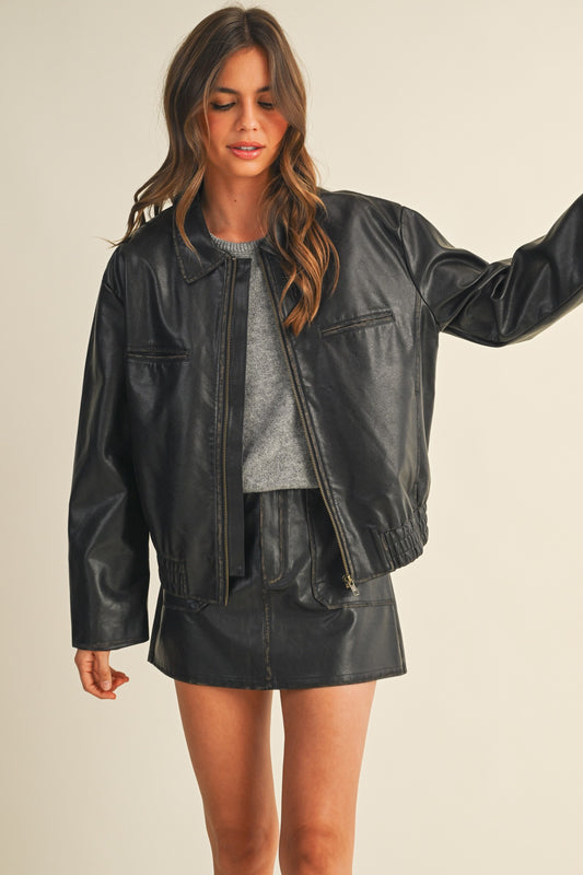 washed up leather jacket