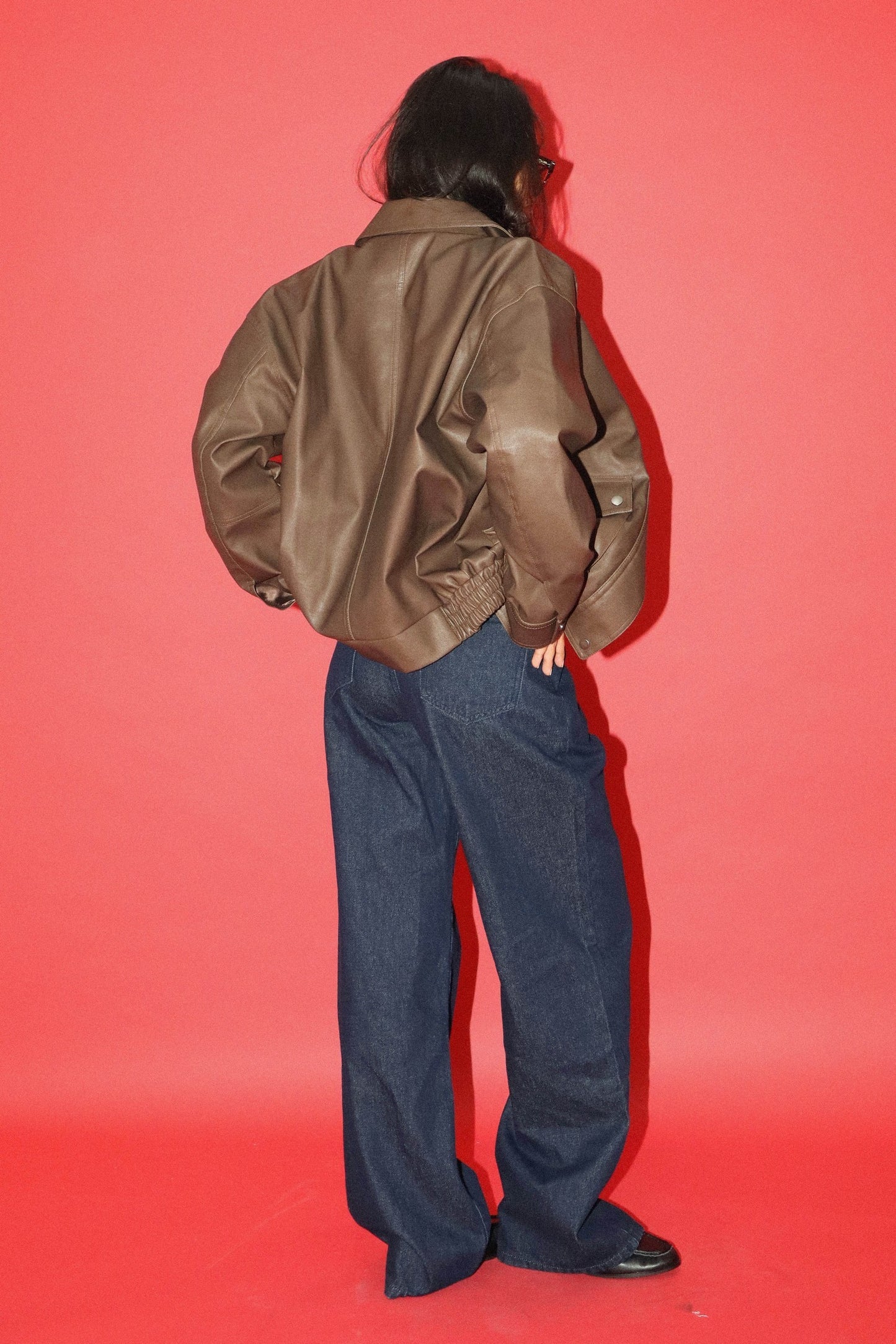 utility faux leather jacket