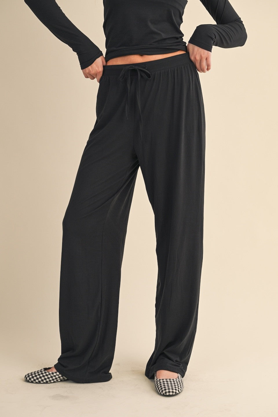jersey wide leg pants