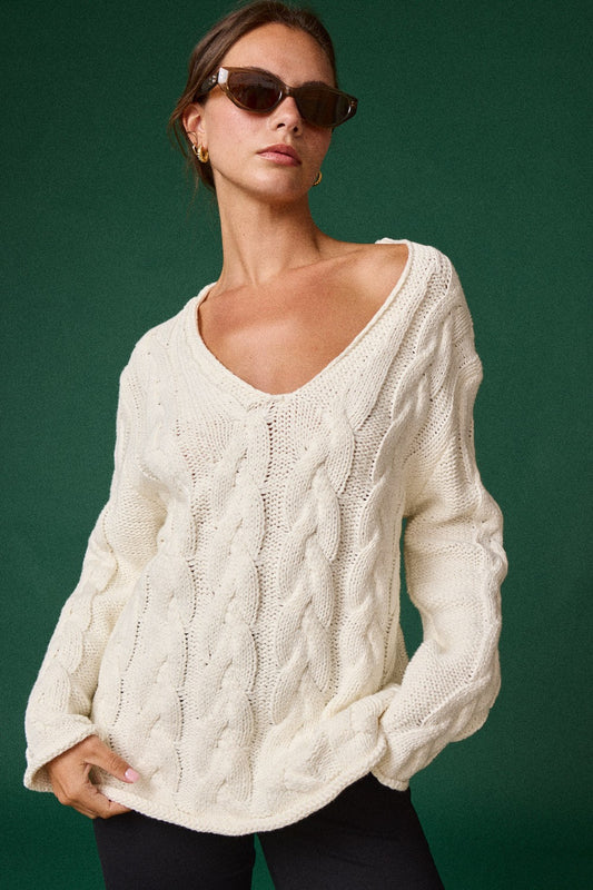 cable knit sweater