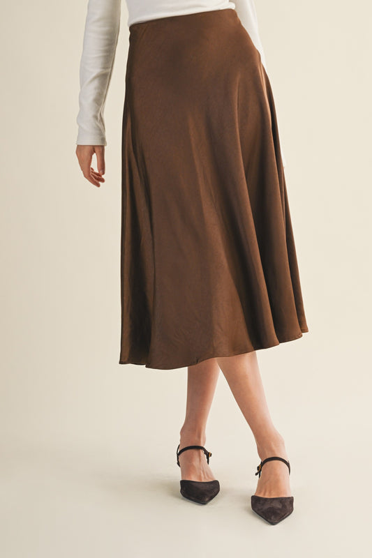mocha muse midi skirt