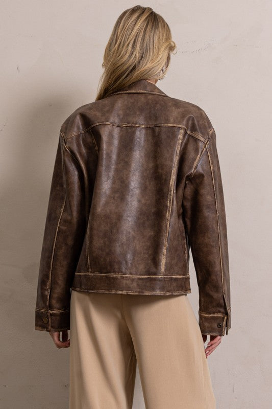 kelsey faded leather jacket