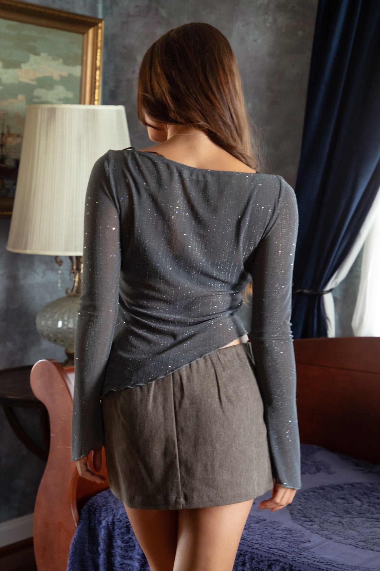 millenia lurex sheer top