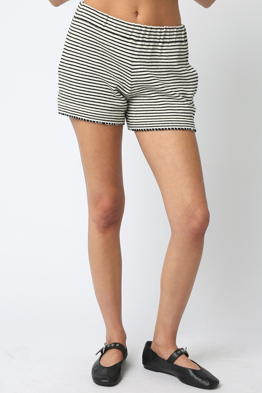 miah stripe short set