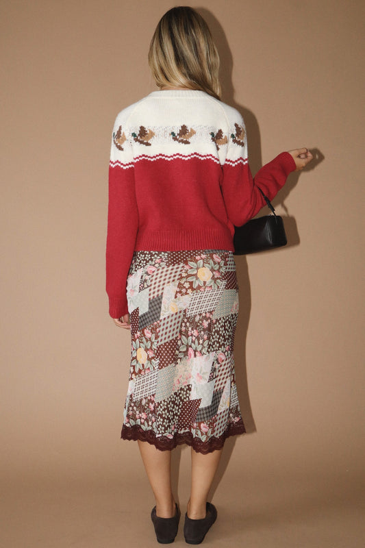 rosewood patch midi skirt