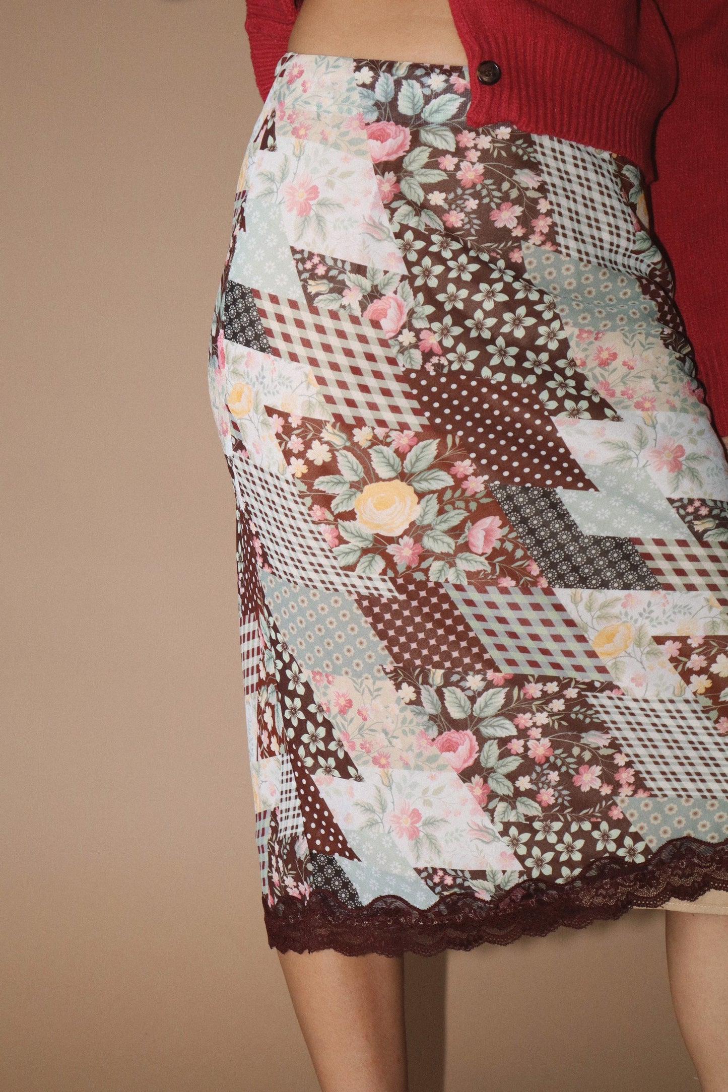 rosewood patch midi skirt