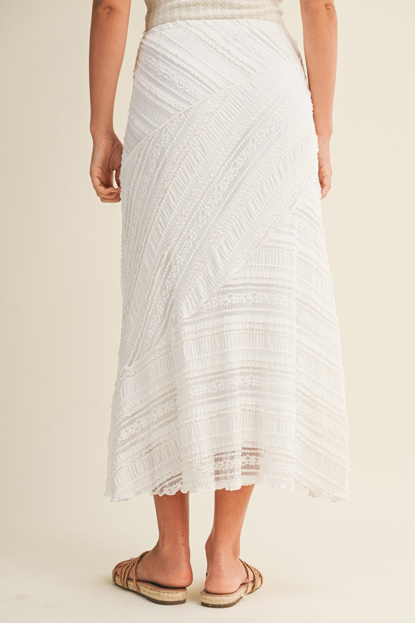 textured midi skirt