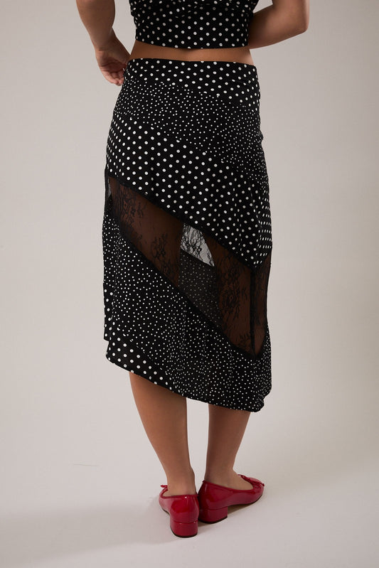polka girl midi skirt