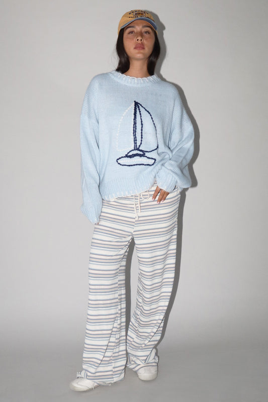 stripe wide leg pants