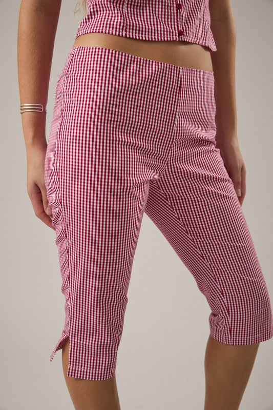 gingham capri pants