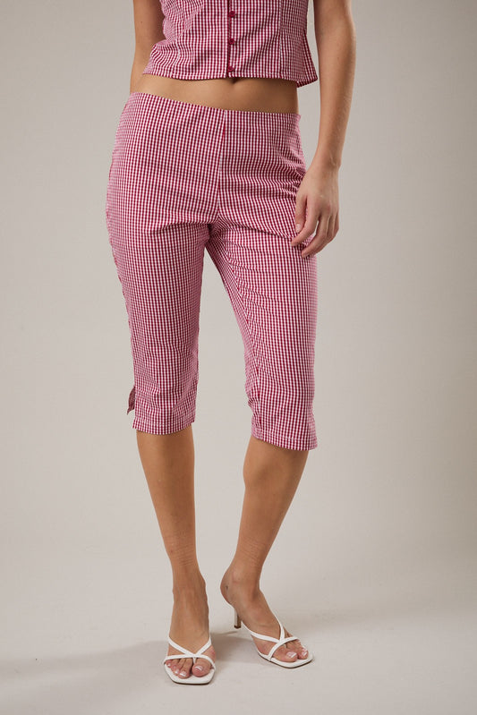 gingham capri pants